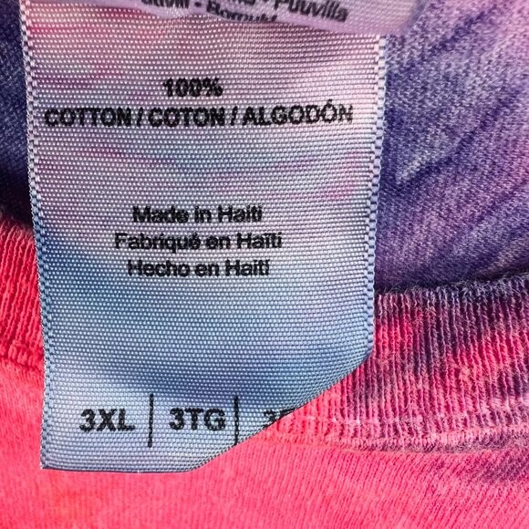 St Augustine Alligator Farm Mens Shirt 3XL Purple Pink Tie Dye Peace Love Gators - Picture 5 of 10